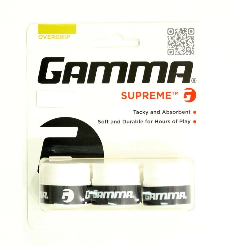 Gamma Overgrip Supreme White 3PK 3 Gamma Overgrip Supreme White 3PK